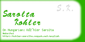 sarolta kohler business card